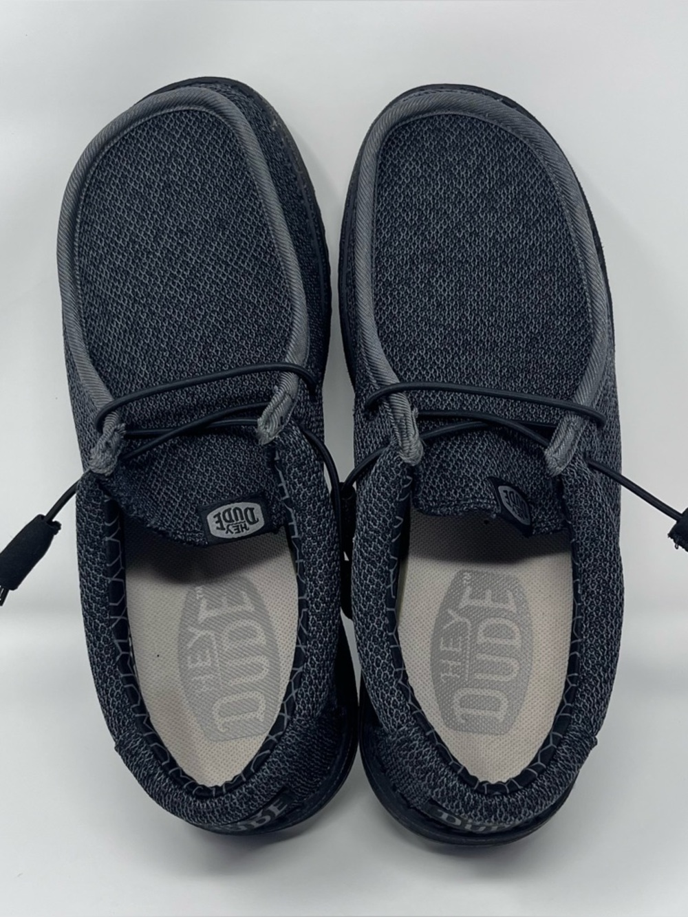 Hey Dude Men’s Size 8 Wally Sox Micro Total Black Knit Slip-On Shoes